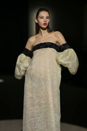 Hannibal Laguna - Mercedes-Benz Fashion Week Madrid in Madrid, Spain - 20 Mar 2026 A model walks the runway wearing a design by Hannibal Laguna during Mercedes-Benz Fashion Week de Madrid in IFEMA. Madrid Spain Copyright: xAtilanoxGarciax xSOPAxImagesx photos09656