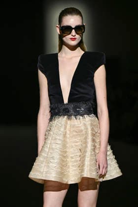 Hannibal Laguna - Mercedes-Benz Fashion Week Madrid in Madrid, Spain - 20 Mar 2026 A model walks the runway wearing a design by Hannibal Laguna during Mercedes-Benz Fashion Week de Madrid in IFEMA. Madrid Spain Copyright: xAtilanoxGarciax xSOPAxImagesx photos09637