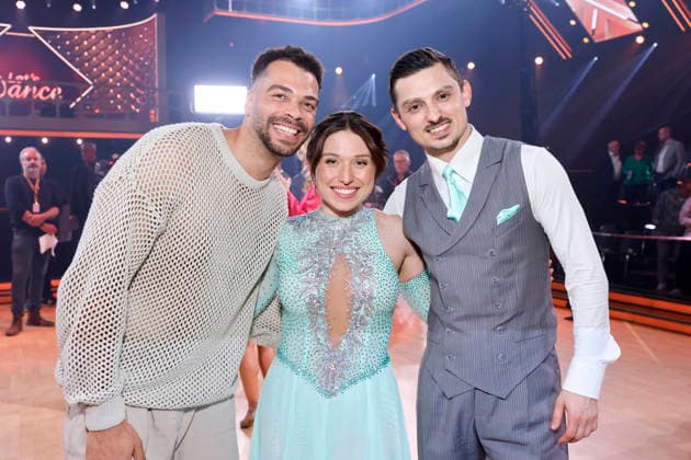 Influencerin Bianca Heinicke (Bibi), ihr Freund Lifecoach Timothy Hill (l) und Tänzer Zsolt Sandor Cseke bei der dritten Tanzshow der 19. Staffel der RTL-Tanzshow Lets Dance im Coloneum. Köln, 20.03.2026 NRW Deutschland Copyright: xChristophxHardtx