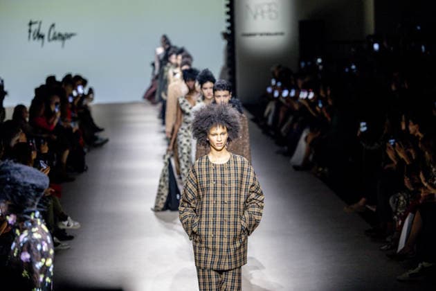 Fely Campos fashion show at the Mercedes Benz Fashion Week Several models during Fely Campos fashion show on the occasion of the Mercedes Benz Fashion Week, March 21, 2026, in Madrid Spain Fely Campo is a firm that stands out for its precision in pattern making and its refined style Its fashion show is part of the Mercedes Benz Fashion Week Madrid, the main Spanish fashion show organized by IFEMA, which brings together established firms and new talents 21 MARCH 2026 FASHION Madrid Madrid Spain  Copyright: xRicardoxRubiox 7385095