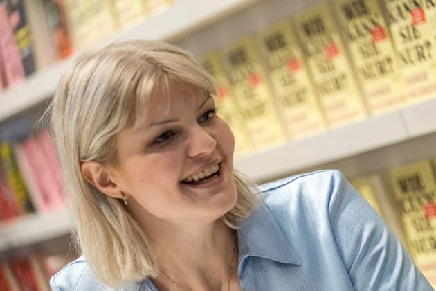 Dritter Tag der Leipziger Buchmesse 2026. Massenandrang, Lange Schlangen und lange wartezeiten bestimmten das Bild. Autorin und Moderatorin Sophie Passmann Leipziger Buchmesse 2026 Tag 3