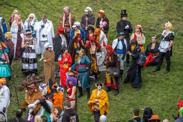 Dritter Tag der Leipziger Buchmesse 2026. Massenandrang, Lange Schlangen und lange wartezeiten bestimmten das Bild. Cosplayer von der Manga Comic Con Leipziger Buchmesse 2026 Tag 3