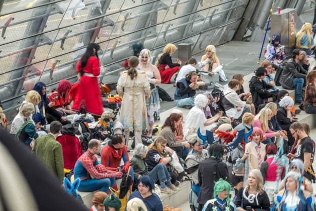 Dritter Tag der Leipziger Buchmesse 2026. Massenandrang, Lange Schlangen und lange wartezeiten bestimmten das Bild. Cosplayer von der Manga Comic Con Leipziger Buchmesse 2026 Tag 3