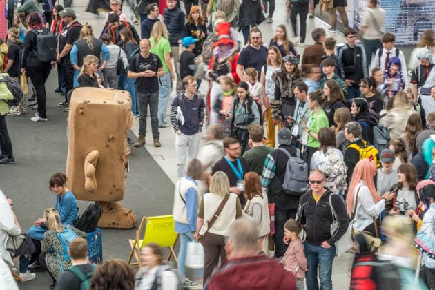 Dritter Tag der Leipziger Buchmesse 2026. Massenandrang, Lange Schlangen und lange wartezeiten bestimmten das Bild. Bernd das Brot Leipziger Buchmesse 2026 Tag 3