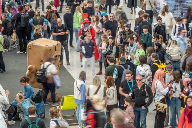 Dritter Tag der Leipziger Buchmesse 2026. Massenandrang, Lange Schlangen und lange wartezeiten bestimmten das Bild. Bernd das Brot Leipziger Buchmesse 2026 Tag 3