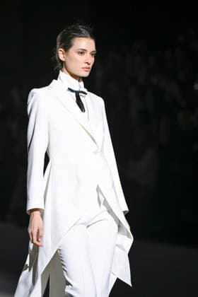 February 28, 2026, Madrid, Spain: A model walks the runway wearing a design by Menchen Tomas during Mercedes-Benz Fashion Week de Madrid in IFEMA. Madrid Spain  - ZUMAs197 20260228_aaa_s197_2897 Copyright: xAtilanoxGarciax