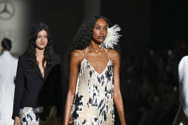 February 28, 2026, Madrid, Spain: Models walk the runway wearing a design by Menchen Tomas during Mercedes-Benz Fashion Week de Madrid in IFEMA. Madrid Spain - ZUMAs197 20260228_aaa_s197_2900 Copyright: xAtilanoxGarciax