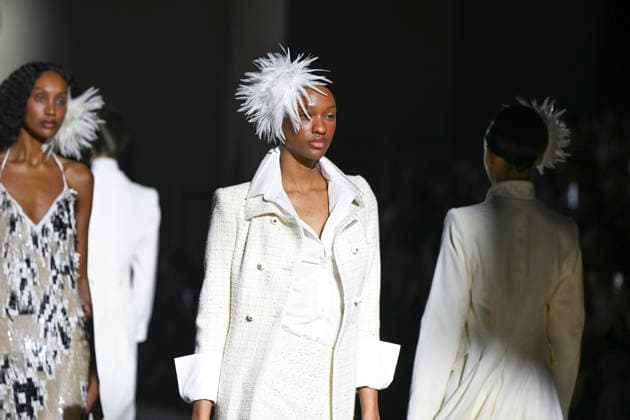 February 28, 2026, Madrid, Spain: A model walks the runway wearing a design by Menchen Tomas during Mercedes-Benz Fashion Week de Madrid in IFEMA. Madrid Spain - ZUMAs197 20260228_aaa_s197_2901 Copyright: xAtilanoxGarciax
