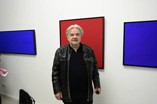 Reinhard Roy bei der Vernissage Konkrete Sicht: Formen, Linien, Strukturen bei KiA Contemporary Galerie. Görlitz, 20.03.2026 Copyright: xMatthiasxWehnertx