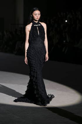 February 28, 2026, Madrid, Spain: A model walks the runway wearing a design by Menchen Tomas during Mercedes-Benz Fashion Week de Madrid in IFEMA. Madrid Spain  - ZUMAs197 20260228_aaa_s197_2905 Copyright: xAtilanoxGarciax