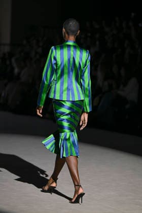 February 28, 2026, Madrid, Spain: A model walks the runway wearing a design by Menchen Tomas during Mercedes-Benz Fashion Week de Madrid in IFEMA. Madrid Spain - ZUMAs197 20260228_aaa_s197_2913 Copyright: xAtilanoxGarciax