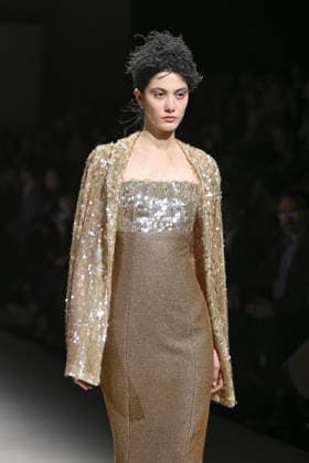 Fely Campo - Mercedes-Benz Fashion Week Madrid, Spain - 21Mar 2026 A model walks the runway wearing a design by Fely Campo during Mercedes-Benz Fashion Week de Madrid in IFEMA. Madrid Spain Copyright: xAtilanoxGarciax xSOPAxImagesx photos09945