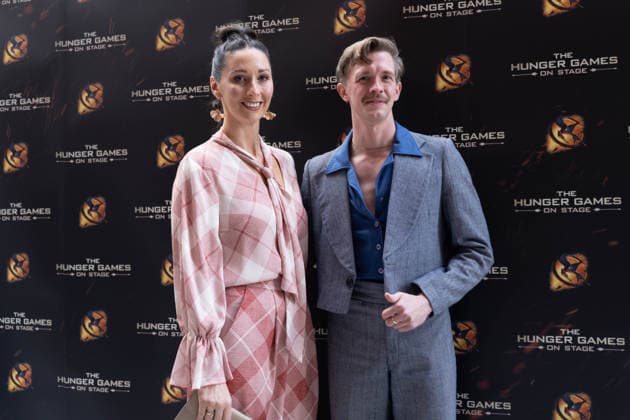 London, red carpet arrivals for the world premiere of The Hunger Games: On Stage at the Troubadour Canary Wharf Theatre. Pictured: Rachel Duffy, Stephen Libby  Copyright: xcristinaxmasseix xipa-agency.netx xx IPA_Agency_IPA73315892