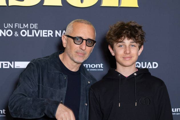 Juste Une Illusion Paris Film Premiere Gad Elmaleh and his son Raphael Elmaleh attends Juste Une Illusion Paris Film Premiere at Le Grand REX on March 22, 2026 in Paris, France. Photo by Nasser Berzane ABACAPRESS.COM Paris France  Copyright: xBerzanexNasser ABACAx