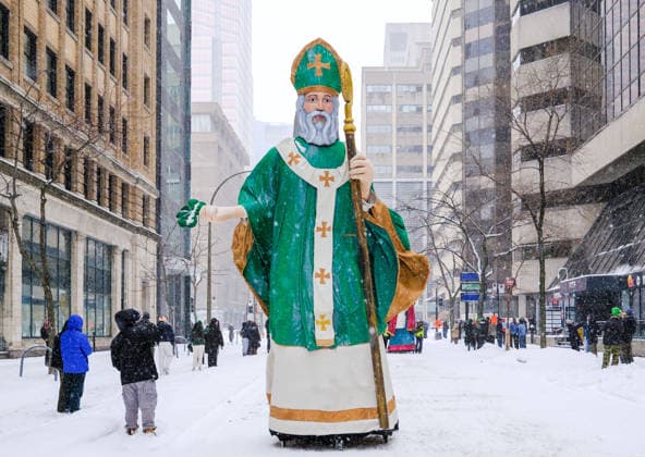March 22, 2026, Montreal, Quebec, Canada: The 201st edition of CanadaÃ¢â‚¬â ¢s oldest St. PatrickÃ¢â‚¬â ¢s Day Parade took place on Sunday in snowy downtown Montreal, marked by a lively atmosphere. Montreal Canada - ZUMAs278 20260322_zip_s278_019 Copyright: xSerkanxSenturkx