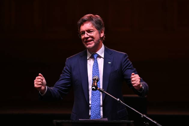 MELBOURNE COMEDY FESTIVAL LAUNCH, Melbourne Lord Mayor Nicholas Reece speaks during the launch of the 2026 Melbourne International Comedy Festival at Melbourne Town Hall, in Melbourne, Monday, March 23, 2026. ( NO ARCHIVING MELBOURNE VICTORIA AUSTRALIA  Copyright: xJAMESxROSSx 20260323168740430622