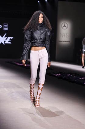 Mercedes-Benz Fashion Week Madrid in Spain - 22 Mar 2026 A model walks the runway wearing a design by Pat Equilux during Mercedes-Benz Fashion Week de Madrid in IFEMA. Madrid Spain Copyright: xAtilanoxGarciax xSOPAxImagesx photos10296