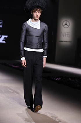 Mercedes-Benz Fashion Week Madrid in Spain - 22 Mar 2026 A model walks the runway wearing a design by Pat Equilux during Mercedes-Benz Fashion Week de Madrid in IFEMA. Madrid Spain Copyright: xAtilanoxGarciax xSOPAxImagesx photos10281