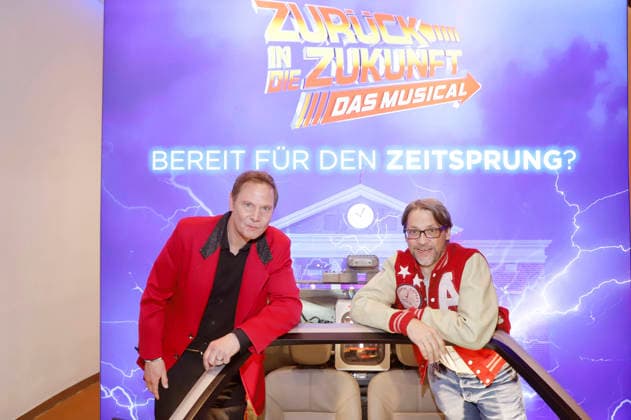 Fabian Harloff und Patrick Bach bei der Premiere des Musicals Zurück in die Zukunft im Stage Operettenhaus. Hamburg, 22.03.2026
