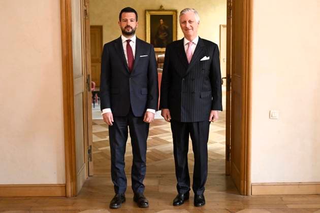 King Phillipe receives Jakov Milatovic (President of Montenegro) BRUSSELS, BELGIUM - MARCH 23 : King Phillipe receives Jakov Milatovic (President of Montenegro) on March 23, 2026 in Brussels, Belgium, 23 03 2026 Brussels Belgium  Copyright: xDidierxLebrunx