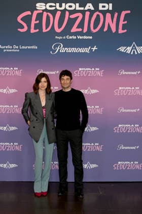 Lino Guanciale and Vittoria Puccini attends the photocall of Scuola di Seduzione at The Space Cinema in Rome, Italy, on 23 March 2026, Credit:Avalon  Copyright: xAvalonx 1085635983