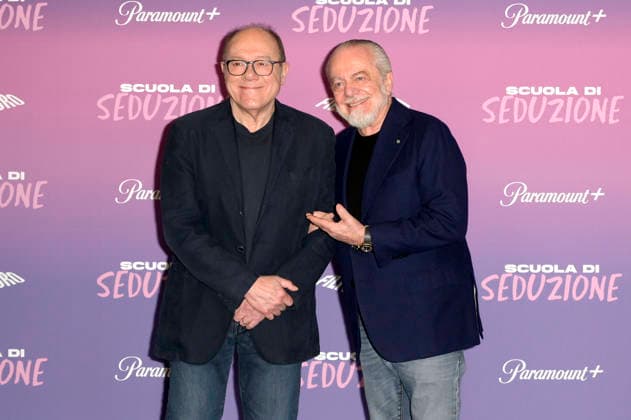 Carlo Verdone und Aurelio De Laurentiis beim Photocall zum Pramount+ Film Scuola di seduzione im Space Cinema Moderno. Rom, 23.03.2026