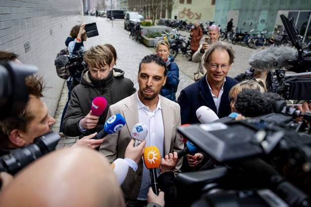 AMSTERDAM - Ali B arrives at the Amsterdam Court of Appeal, where the substantive appeal in the criminal case against him is being heard. The rapper has been sentenced to a two-year prison term for rape and attempted rape. The 43-year-old rapper was acquitted by the District Court in Haarlem of two counts of sexual assault. ROBIN VAN LONKHUIJSEN ANP netherlands out - belgium out  Copyright: xx x554230636x originalFilename: 554230636.jpg