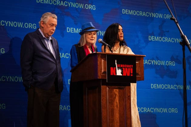 March 23, 2026, New York City, New York, United States: Juan GonzoÂ¡lez, Amy Goodman, and Nermeen Shaikh opening the Democracy Now! 30th Anniversary Special Event New York City United States - ZUMAs378 20260323_zip_s378_002 Copyright: xIoannxMariaxStacewiczx
