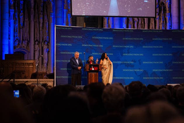 March 23, 2026, New York City, New York, United States: Juan GonzoÂ¡lez, Amy Goodman, and Nermeen Shaikh opening the Democracy Now! 30th Anniversary Special Event New York City United States - ZUMAs378 20260323_zip_s378_003 Copyright: xIoannxMariaxStacewiczx