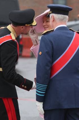 Crown Prince Haakon Magnus of Norway welcomes Queen Mathilde of Belgium and King Philippe - Filip of Belgium at the official welcome ceremony at Norwegian Royal Palace in Oslo, on the first day of the official state visit of the Belgian royal couple to Norway, on Tuesday 24 March 2026. Belgian monarchs are on an official state visit to Norway from 24 to 26 March 2026.  BENOITxDOPPAGNE 168745505