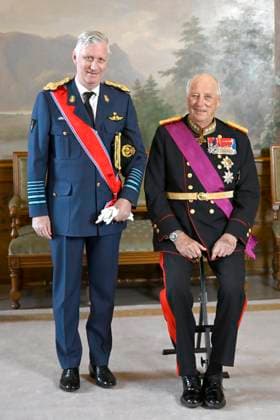 State Visit of King Philippe and Queen Mathilde to Norway (Day 1) OSLO, NORWAY - MARCH 24 : official photo in the Birds Room of King Philippe of Belgium and King Harald of Norway pictured during the official state visit in Norway of the Belgian Sovereins on March 24, 2026 in Oslo, Norway, 24 03 2026 Oslo Norway  Copyright: xDidierxLebrunx