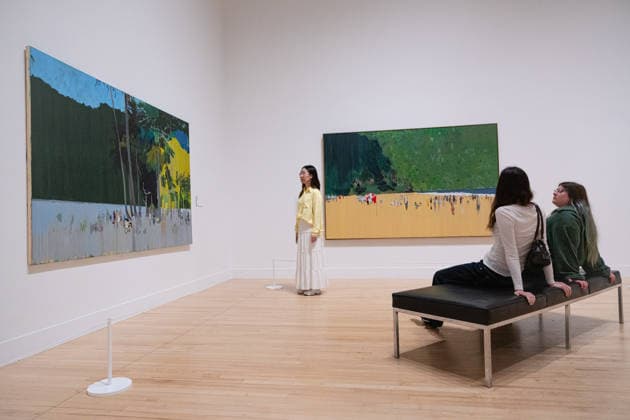 Hurvin Anderson Exhibition at Tate Britain, London, UK 24 March 2026 Works on display at the Hurvin Anderson exhibition at Tate Britain, London, UK, on 24 March 2026. The first major solo exhibition by the British painter showcases over 80 artworks spanning his 40-year career, exploring themes of belonging and diaspora through colour-drenched landscapes and interiors that move between the UK and the Caribbean., Credit:Pete Speller Avalon  Copyright: xPetexSpellerx xAvalonx 1085879937