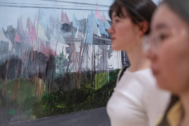 Hurvin Anderson Exhibition at Tate Britain, London, UK 24 March 2026 Works on display at the Hurvin Anderson exhibition at Tate Britain, London, UK, on 24 March 2026. The first major solo exhibition by the British painter showcases over 80 artworks spanning his 40-year career, exploring themes of belonging and diaspora through colour-drenched landscapes and interiors that move between the UK and the Caribbean., Credit:Pete Speller Avalon  Copyright: xPetexSpellerx xAvalonx 1085880098