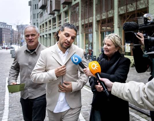 AMSTERDAM - Ali B leaves a lunchroom during a recess in the appeal hearing in the criminal case against him. The rapper has been sentenced to a two-year prison term for rape and attempted rape. The 43-year-old rapper was acquitted by the court in Haarlem of two counts of sexual assault. SEM VAN DER WAL ANP AMSTERDAM - XXX in the Amsterdam Court of Appeal, where the substantive hearing of the appeal in the criminal case against Ali B is taking place. The rapper has been sentenced to a two-year prison term for rape and attempted rape. Ali B was acquitted by the court in Haarlem of two counts of sexual assault. SEM VAN DER WAL ANP netherlands out - belgium out  Copyright: xx x554246890x originalFilename: 554246890.jpg