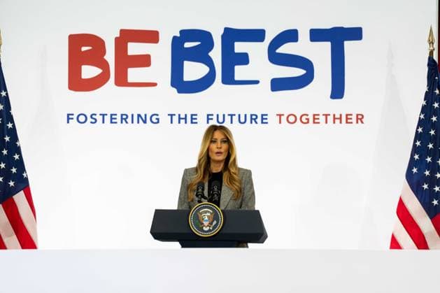 March 24, 2026, Washington, District Of Columbia, USA: First Lady MELANIA TRUMP takes the stage and speaks to open her Fostering the Future Together Global Coalition Summit at the Department of State Washington USA - ZUMAs365 20260324_znp_s365_001 Copyright: xJoeyxSussmanx