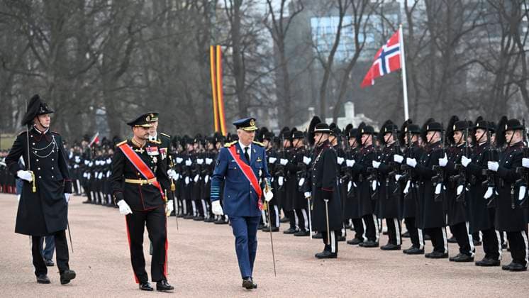 State Visit of King Philippe and Queen Mathilde to Norway (Day 1) OSLO, NORWAY - MARCH 24 : State Visit of King Philippe and Queen Mathilde to Norway (Day 1) : Official welcoming ceremony at the Royal Palace and welcome by HRH Crown Prince Haakon of Norway on March 24, 2026 in Oslo, Norway, 24 03 2026 Oslo Norway  Copyright: xDidierxLebrunx