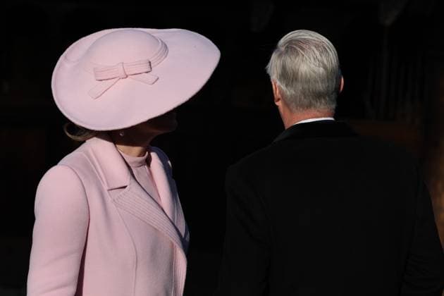 Queen Mathilde and King Philippe - Filip of Belgium visit the traditional Gol Stave Church at the Norsk Folkemuseum in Oslo, on the first day of the official state visit of the Belgian royal couple to Norway, on Tuesday 24 March 2026. Belgian monarchs are on an official state visit to Norway from 24 to 26 March 2026.  BENOITxDOPPAGNE 168772862