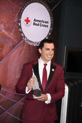 NEW YORK,NY - MARCH 24: Alejandro Condis lights the Empire State Building in Honor of Red Cross Giving Day in New York City on March 24, 2026. Copyright: xmpi099 MediaPunchx