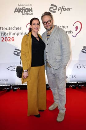 Ulrike Frank und Marc Schubring bei der Verleihung vom Deutschen Hoerfilmpreis am 24.03.2026 im Colosseum Filmtheater in Berlin Verleihung vom 24. Deutschen Hoerfilmpreis in Berlin