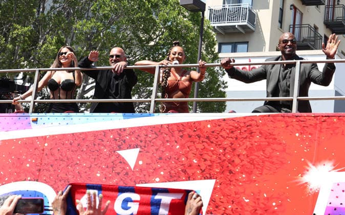 Los Angeles CA March 24-: Sofia Vergara, Howie Mandel, Mel B, Terry Crews at Americas Got Talent Season 21 Media Day at Pasadena Civic Auditorium in Pasadena on March 24, 2026- Copyright: xAdMedia MediaPunchx