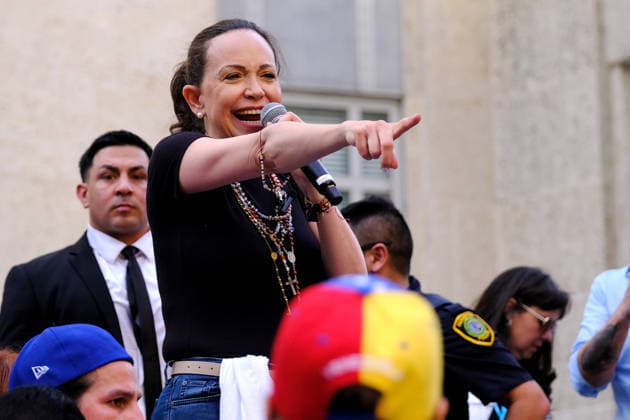 Opposition leader and Nobel Peace Prize laureate María Corina Machado speaks at an event with the Venezuelan diaspora in Houston, United States, 24 March 2026. María Corina Machado meets with the Venezuelan diaspora in Houston !ACHTUNG: NUR REDAKTIONELLE NUTZUNG!  Copyright: xJoséxLuisxCastillox USA9357 20260325-55019804428_1