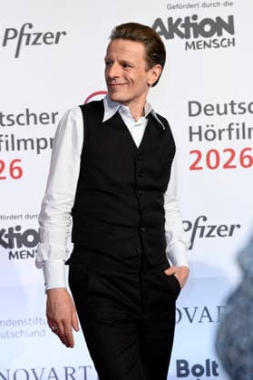 Alexander Scheer bei der Verleihung des 24. Deutschen Hörfilmpreises 2026 im Colosseum Filmtheater. Berlin, 24.03.2026