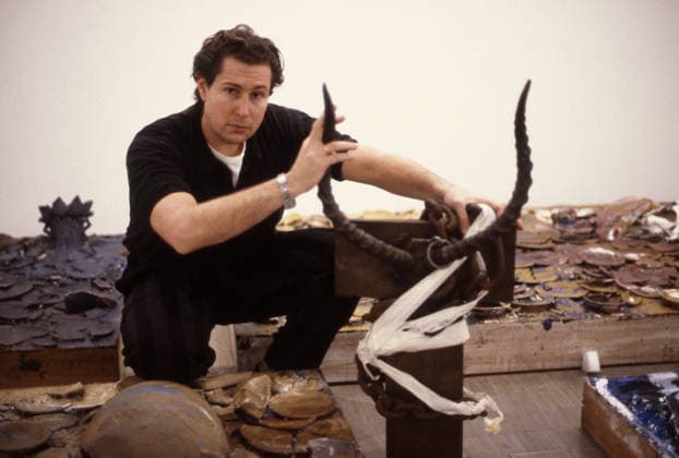 Portrait du cineaste et artiste Julian Schnabel en 1990 Hannah ASSOULINE Opale.photo RECORD DATE NOT STATED