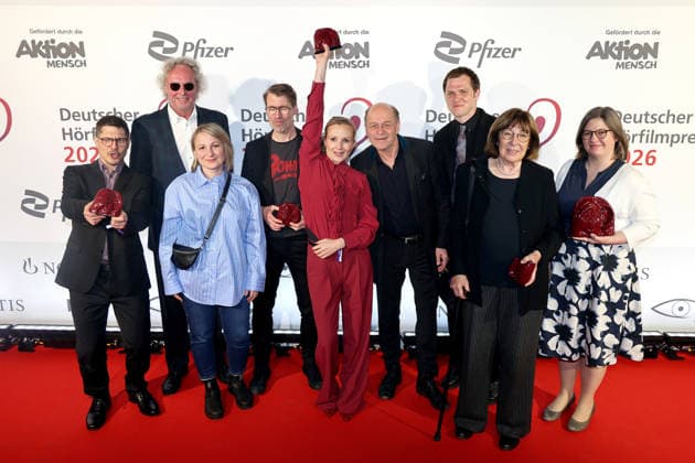 Deutscher Hörfilmpreis, Preisverleihung im Kino Colosseum, Berlin, 24.03.2026 Gewinner nach der Preisverleihung zum Deutschen Hörfilmpreis im Berliner Kino Colosseum am 24.03.2026 Berlin Kino Collosseum Copyright: xRenÃ xduxVinagex