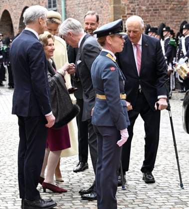 State Visit of King Philippe and Queen Mathilde to Norway (Day 2) OSLO, NORWAY - MARCH 25 : State Visit of King Philippe and Queen Mathilde to Norway (Day 2) : - King Harald, Queen Sonja, Prince Haakon, Princess Mette-Marit, King Philippe and Queen Mathilde pictured during the Luncheon hosted by the Government of Norway on March 25, 2026 in Oslo, Norway, 25 03 2026 Oslo Norway  Copyright: xDidierxLebrunx