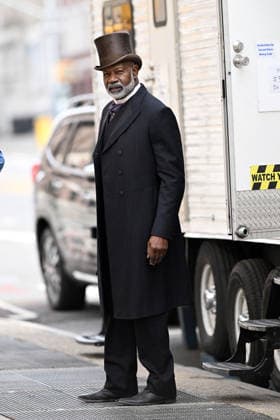 **EXCLUSIVE ALL ROUNDER** **VIDEO AVAILABLE** EXCLUSIVE Cynthia Nixon and Dennis Haysbert are seen in costume on the set of HBO™s ˜The Gilded Age™. This is the first time Haysbert has been spotted filming the period drama since it was announced he has joined the fourth season playing Dr Reginald Harris Featuring: Dennis Haysbert Where: New York City, New York, United States When: 25 Mar 2026 Credit: Elder Ordonez INSTARimages EDITORIAL USE ONLY. NOT FOR USE BY NEWSPAPERS BASED IN THE UK. Copyright: xx instar55579817