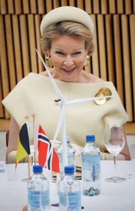 Queen Mathilde of Belgium pictured during a round table discussion at the Norwegian Opera House in Oslo: Harnessing the North Sea: Belgian - Norwegian Offshore Wind Cooperation on day two of the official state visit of the Belgian royal couple to Norway, on Wednesday 25 March 2026. Belgian monarchs are on an official state visit to Norway from 24 to 26 March 2026.  BENOITxDOPPAGNE 168902265