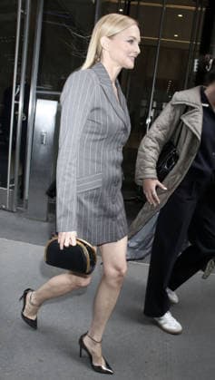 NEW YORK, NY - MARCH 25: Heather Graham seen exiting SiriusXM Studios in New York City on March 25, 2026. Copyright: xRWx