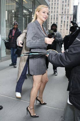 NEW YORK, NY - MARCH 25: Heather Graham seen exiting SiriusXM Studios in New York City on March 25, 2026. Copyright: xRWx
