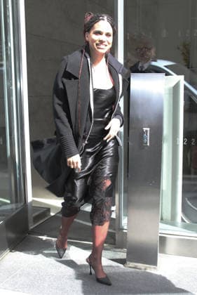 NEW YORK, NY - MARCH 25: Zazie Beetz seen exiting SiriusXM Studios in New York City on March 25, 2026. Copyright: xRWx